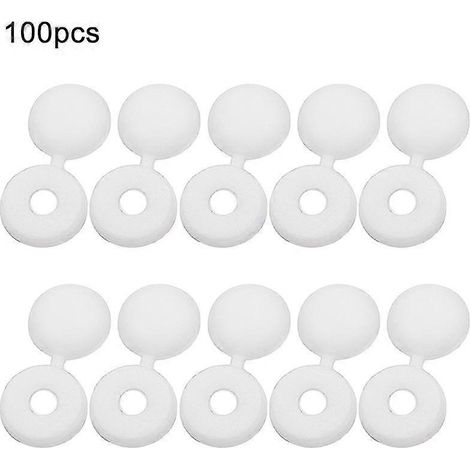 Lot de 100 cache-vis à charnière pliables en plastique, capuchons pour vis autotaraudeuses - Yujia Blanc Style A (1/5)