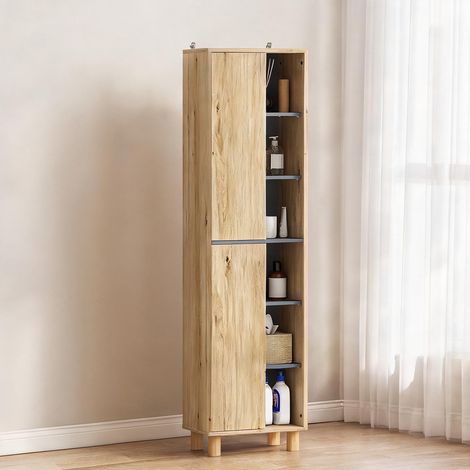Armoire de rangement bois naturel en MDF 40 x 24 x 148 cm (1/5)