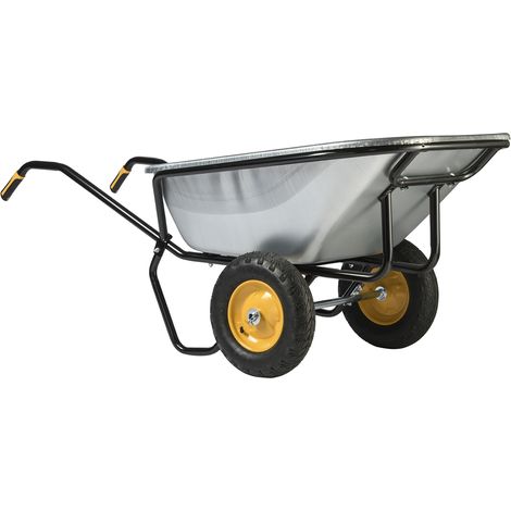 Schubkarre Haemmerlin Pro Select Expert Twin 230L Verzinkt 2 Räder Aufgeblasen -306255701 (1/2)
