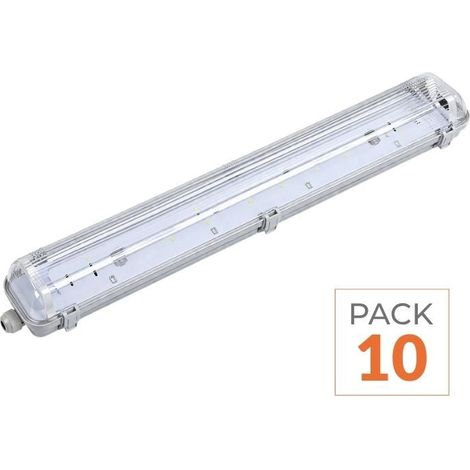 Réglette étanche double pour Tube LED T8 60cm IP65 (Boitier vide