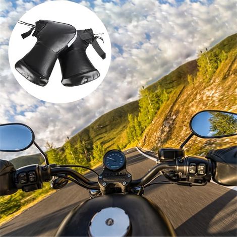 Gants de guidon de vélo, gants de guidon de moto, gants imperméables et coupe-vent, couvre-guidon pour vélo de montagne par temps froid. (1/5)