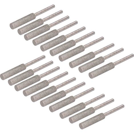 Lot de 20 meules à aiguiser pour touret à chaîne lime rotative outil de affûtage argent 5,5 mm (1/3)