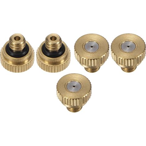 5 Pcs Buse de Brumisation en Laiton, 0.1mm Orifice 10/24 UNC Buses Rechange à Joint Torique pour Système Froid, Atomisation Basse Pression - 0.6mm (1/5)