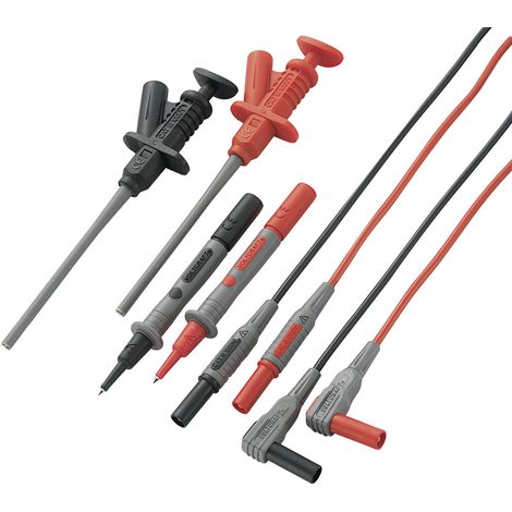 VOLTCRAFT MS-6 Sicherheits-Messleitungs-Set Lamellenstecker 4 mm Prüfspitze 1.20 m Schwarz, Rot 1 Se (1/3)