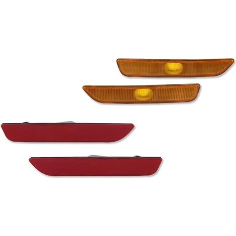 Feu de Position Pour Ford Pour Mustang 2010-2014 Pare-chocs Avant Et Arrière Marqueur Latéral Coques Lentille Rouge Ambre Fumé Sans Ampoule Feu d'encombrement(4pcs front rear)