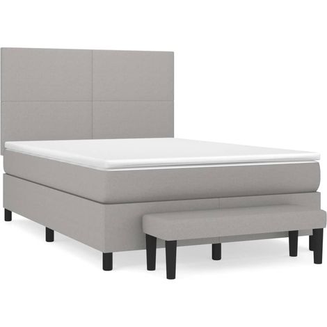 Maison Exclusive - Giroletto a Molle con Materasso Grigio Chiaro 140x200cm Tessuto (1/5)