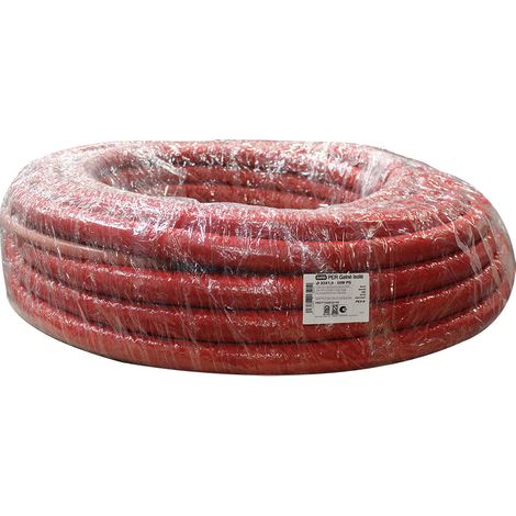 50m Tube PER Prégainé Isolé Ø20 Rouge - 9 mm isolant - Barbi Blansol
