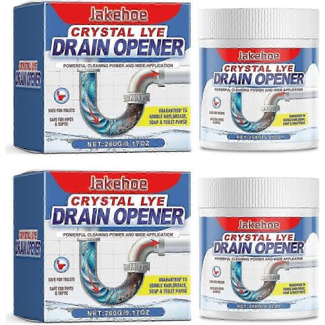 1-3 pièces d’ouvre-drain de lessive de cristal, poudre de dragage de pipeline puissante, déboucheur de cheveux et de graisse pour déboucher
