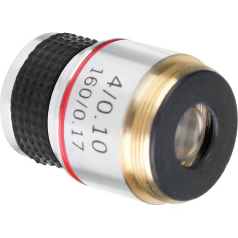 Objectif achromatique 4X 185 pour microscope biologique, lentille 160/0,17 (1/5)
