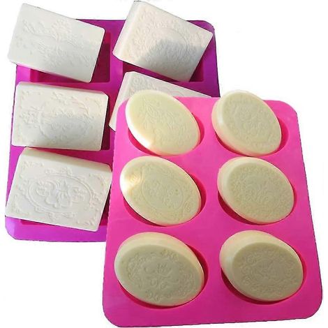Moule à savon en silicone à 6 cavités, moule à gâteau, moule à biscuits, moule à chocolat, moule à glace (1/5)