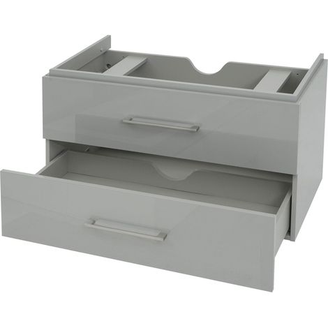Mobile sottolavabo arredo bagno MDF lucido grigio 040007849