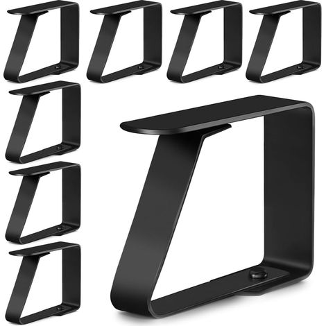 Set di 8 mollette per tovaglia in acciaio inox - 5 x 4 cm - Nere - Robuste - Per tavoli da pranzo interni ed esterni, giardini, ristoranti, riunioni di famiglia (1/5)