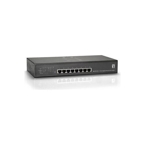 LevelOne GEP-0812 switch no gestionado Gigabit Ethernet PoE Plus negro