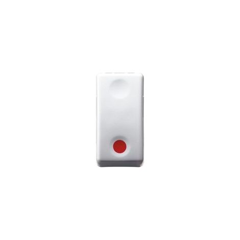 GW20523 Botón Unipolar 250V AC 1P Nc+ Ca Na - Parada - Símbolo Rojo - Sistema Blanco