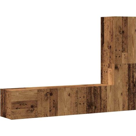 Meubles TV muraux 3 pcs,Banc TV,Armoire TV vieux bois bois d'ingénierie CFW260291 (1/5)