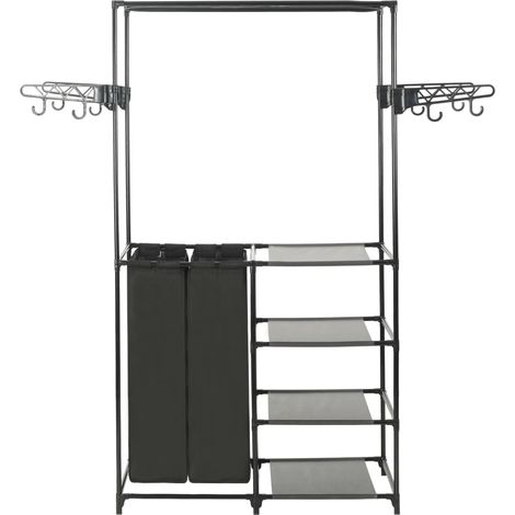 Porte-vêtements Acier et tissu non-tissé 87x44x158 cm Noir (1/5)