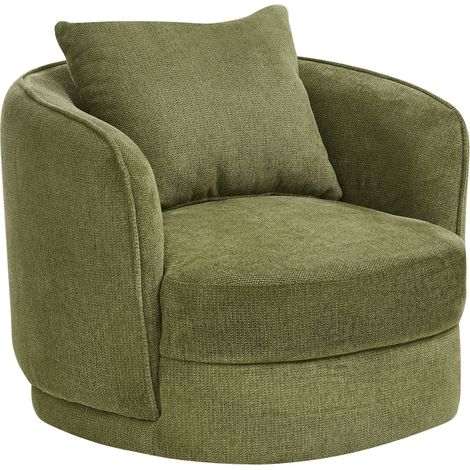 Swivel Armchair ANDALEN Fabric Green