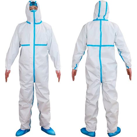 Robe protection médicale antibactérienne étanche non stérile à usage unique Taille: 185cm (1/3)