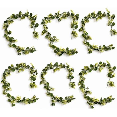 Pack of 6 x 160cm Artificial Eucalyptus Style Garland Trailing Hanging Plant Faux Greenery Vine - Premium Quality (1/5)