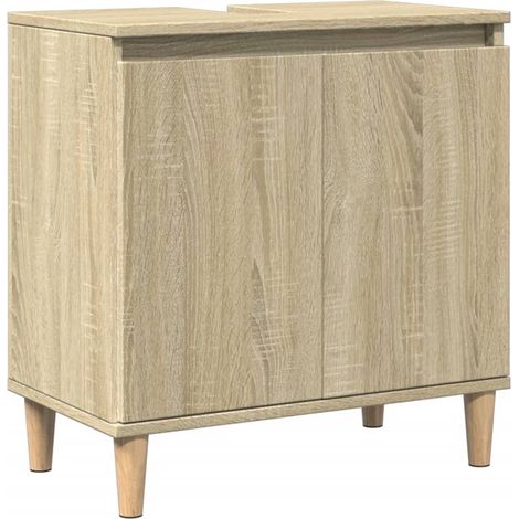 Waschbeckenunterschrank Sonoma-Eiche 58x33x60 cm Holzwerkstoff vidaXL