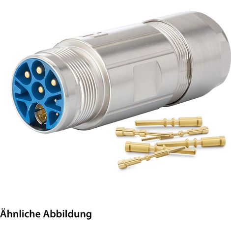 HUMMEL SET inkl. Kontakte M23 Hybrid Kupplungssteckverbinder, Crimpeinsatz gerade Polzahl 3+4+4+PE, Stift Klemmbereich 7,0mm - 12,0mm - 1 Stück