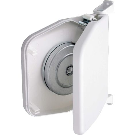1 - Enrouleur de sangle - Volet roulant - Pivotant 180° - Montage en surface sans ouvrir le coffre - Pour sangle 14 mm et 5 m - Blanc - 25x16,5x14 cm