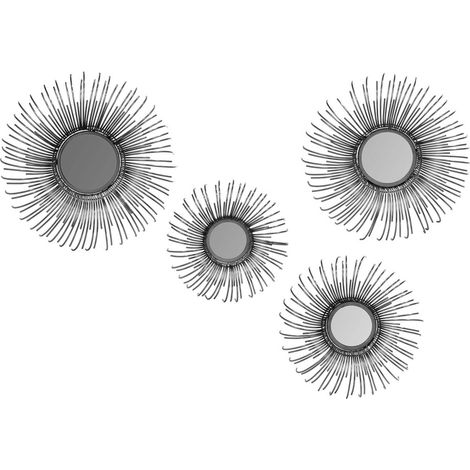 Set di 4 Specchi da Parete Duke in Ferro Argentato (1/4)