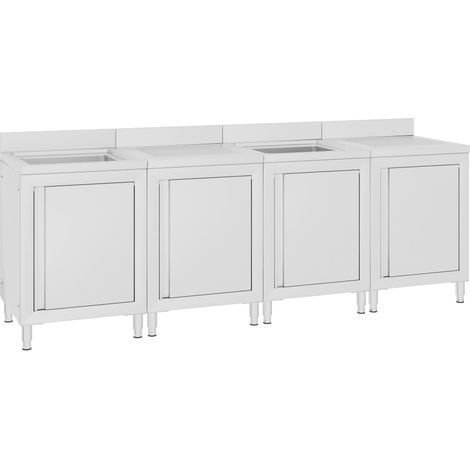 Évier de cuisine commercial 240x60x96 cm Acier inoxydable