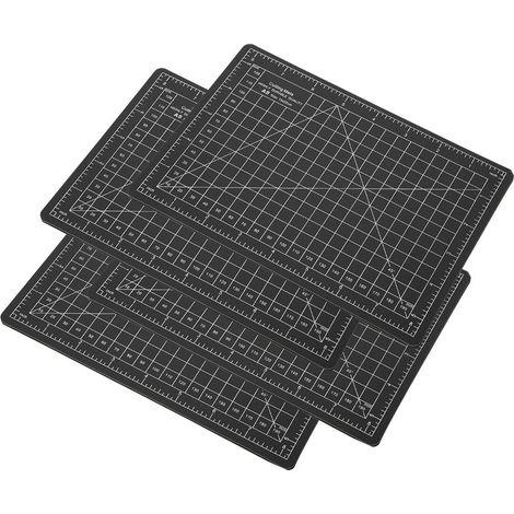Lot de 4 tapis de découpe A5 en PVC noir pour maquettes, gravure et sculpture sur papier. (1/5)