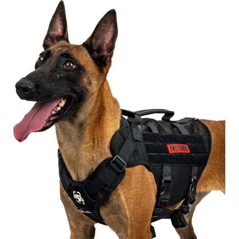 Harnais de sécurité réglable pour chiens de grande et moyenne taille, En maille Aire, Ultra respirant, Avec 2 poignées, Gilet pour chien (1/5)