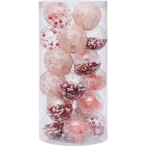 24 Boules Transparentes PET 6cm pour Décoration Fête Arbre Cheminée Étagère (1/2)