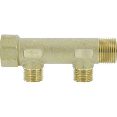 Collecteur de distribution laiton 3/4" 2 sorties 1/2" à portée plate certifié ACS chauffage et sanitaire - THERMADOR COLC202P