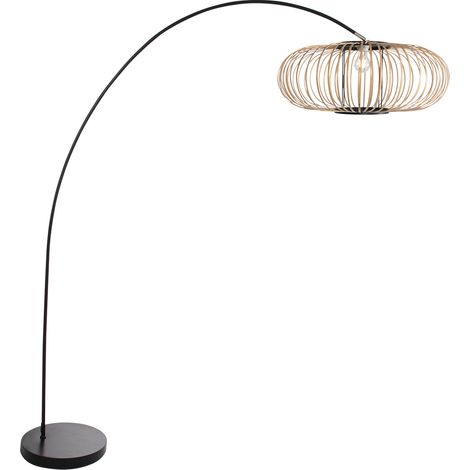 Mexlite - lampadaire - Solva - naturel noir - bambou métal -