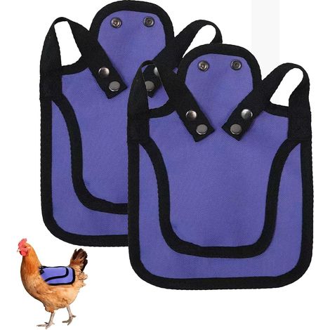 2 selles haut de gamme pour poules avec sangle extensible, selles pour poules, protège-dos pour poules avec sangle réglable, selle d'accouplement pour poules (violette) (1/5)
