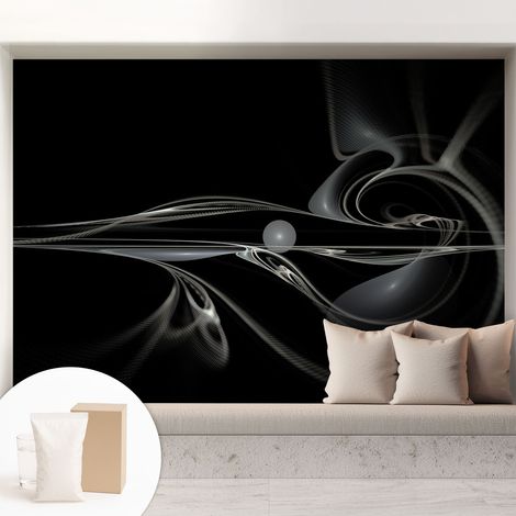 Papier peint avec colle pour décoration moderne de salon chambre à coucher cuisine et bureau Facile Lignes fluides 208x146 cm (1/5)