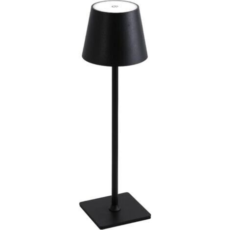 Lampe de table sans fil noire, lampe de bureau LED portable, batterie 1200 mAh, variateur d'intensité 3 couleurs, veilleuse (1/5)