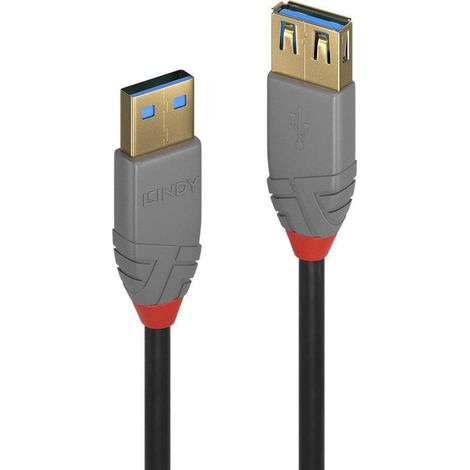 USB 3.2 Typ A Verlängerungskabel 1m Anthra Line Lindy 77Z31AA, 36761