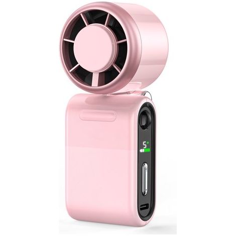Ventilateur portable pliable et rechargeable - Puissant et ultra-silencieux avec 5 vitesses - Longue autonomie et vitesse de ventilation élevée (1/5)