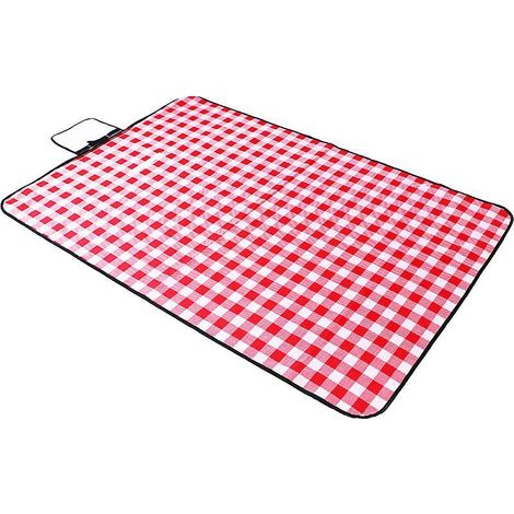 couverture De Pique-nique Carreaux Rouge Et Blanc 150 150cm - - Rsistant L'humidit - Tapis D'extrieur Pour Camping, Extrieur, Parc, Randonne, (1/5)