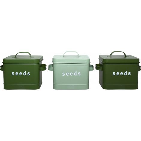 Boîte pour graines - L 16,4 x l 23,6 x H 18,2 cm - Fer - couleur aléatoire - Livraison gratuite (1/4)