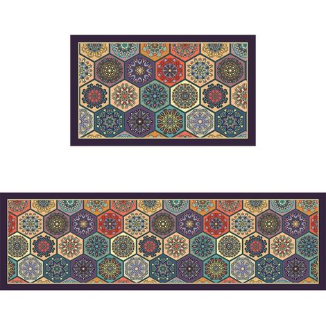 LAN Miroir kaléidoscopique 4060cm (terre de diatomées) Tapis de sol spécialement conçu pour la cuisine : résistant aux taches, facile à nettoyer, à séchage rapide, en terre de diatomées, absorbant le (1/5)