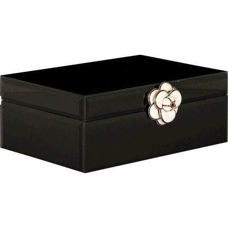 Boîte à Bijoux Élégante Vivy Noir Petit Format - Noir Élégant Touches Dorées (1/5)