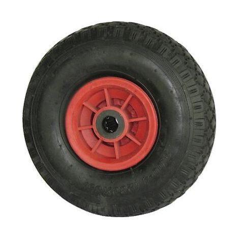 Roue polypropylène noir bandage pneumatique type PQR, diamètre 400 mm, alésage 20 mm, charge 200 kg - Tente