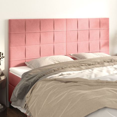 Tête de lit Rose 200x5x118/128 cm Velours (1/5)