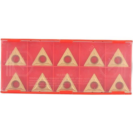 Outil Tournage Filtage pour Acier, Plaquette Carbure, Inserts de Tour Triangulaires Outil de Tournage Triangulaire en Carbure Semi-fini 10pcs TCMT 16T304 (1/5)