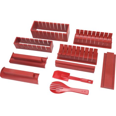 Sushi-Set zum Selbermachen, rote japanische Reisrollenform aus Kunststoff, Küchenzubehör (1/5)