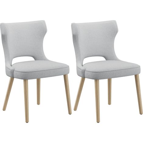 Smartue  Set di 2 Sedie da Pranzo – Sedie Imbottite con Schienale Alto Stile Club, per Sala da Pranzo, Cucina e Soggiorno, Grigio Chiaro