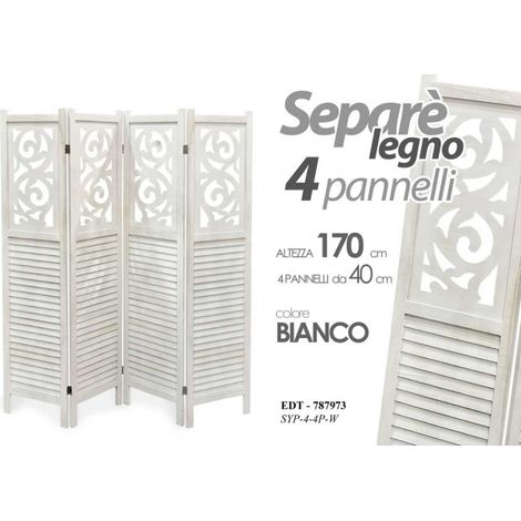 Séparateur 4 panneaux 40x170 blanc