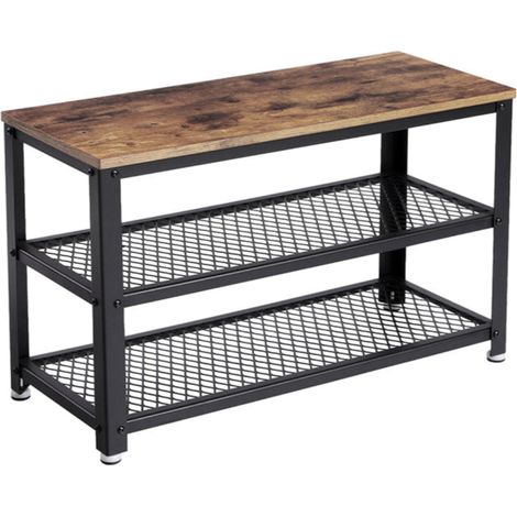 Panca portascarpe in stile industriale 73 x 30 x 45 cm marrone 120005845