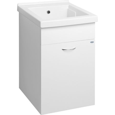 Évier utilitaire en céramique avec meuble 45x50 cm, siphon inclus (1/4)